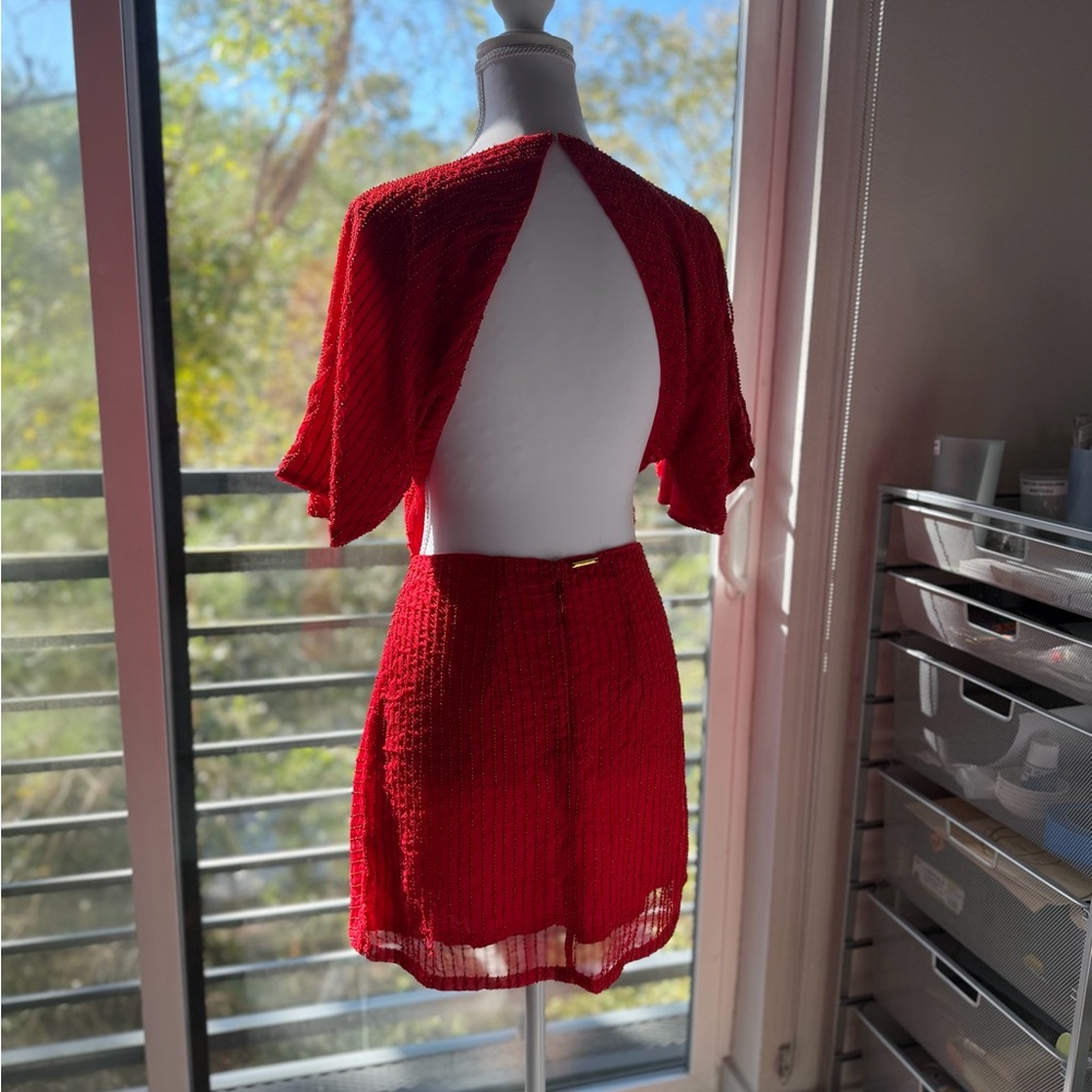 Red Open-Back Dress